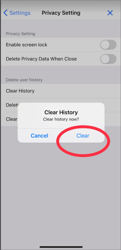 Clearing the history, cache and cookies6
